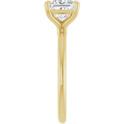 Princess Yellow Gold Solitaire Engagement Ring