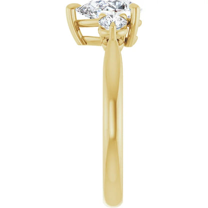 Pear Yellow Gold Accent Engagement Ring