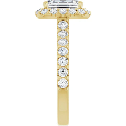 Emerald Halo Yellow Gold Style Engagement Ring