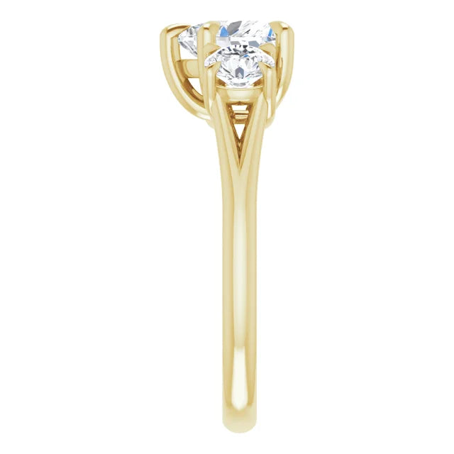 Heart Yellow Gold Accent Engagement Ring
