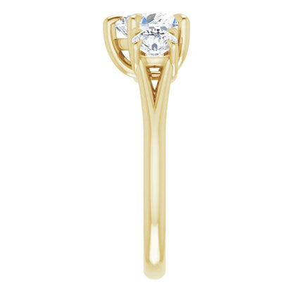 Heart Yellow Gold Accent Engagement Ring