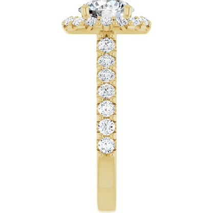 Round Brilliant Halo Yellow Gold Style Engagement Ring