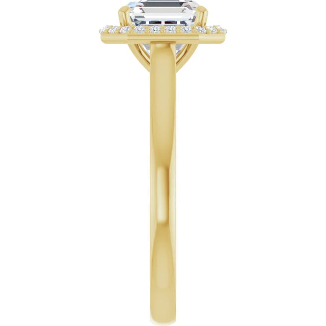 Asscher Halo Style Engagement Ring