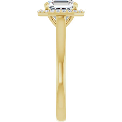 Asscher Halo Style Engagement Ring