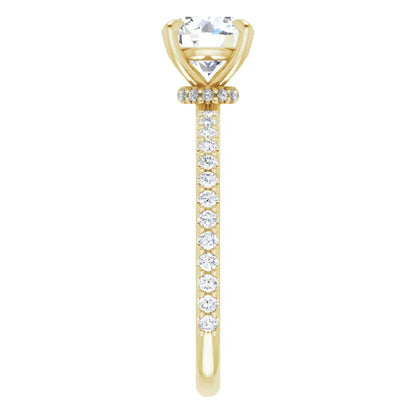 Round Brilliant Yellow Gold Claw Set Style Engagement Ring 