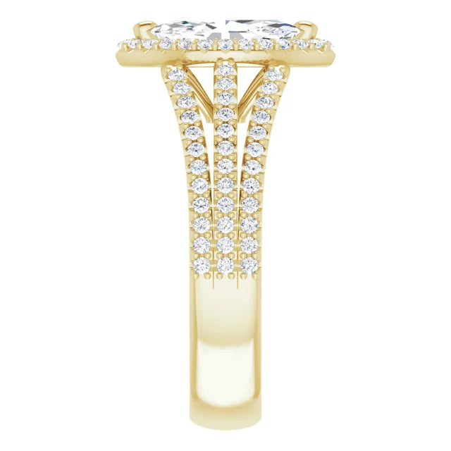 Marquise Halo Style Engagement Ring