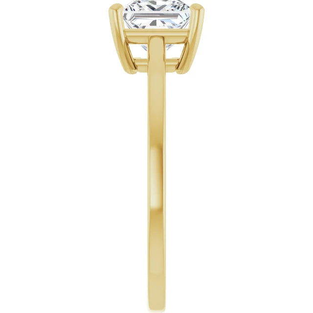 Princess Yellow Gold Solitaire Style Engagement Ring