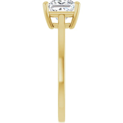 Princess Yellow Gold Solitaire Style Engagement Ring