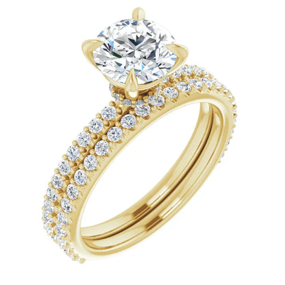 Round Brilliant Yellow Gold Claw Set Style Engagement Ring 