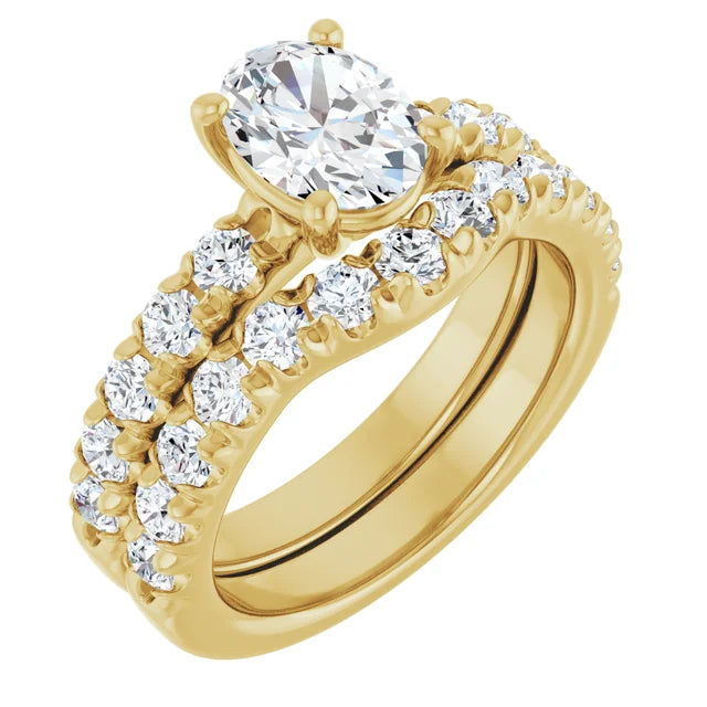 Oval Yellow Gold Four Claw Set Style Engagement Ring
