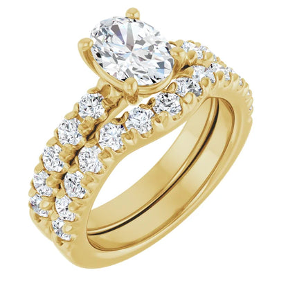 Oval Yellow Gold Four Claw Set Style Engagement Ring
