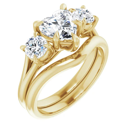 Heart Yellow Gold Accent Engagement Ring
