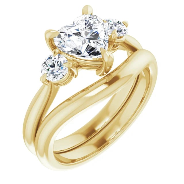 Heart Yellow Gold Accent Engagement Ring