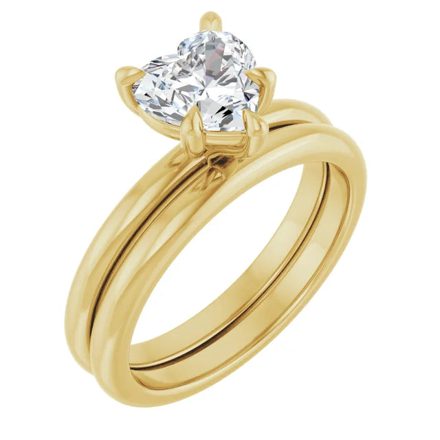 Heart Yellow Gold Solitaire Engagement Ring
