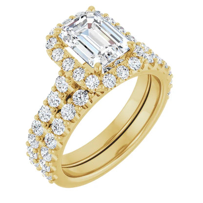 Emerald Halo Yellow Gold Style Engagement Ring