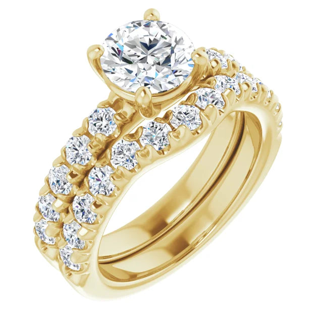 Round Brilliant Yellow Gold Four Claw Set Style Engagement Ring