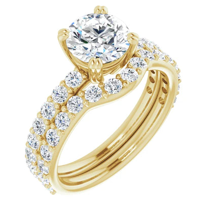 Round Brilliant Yellow Gold Claw Set Style Engagement Ring