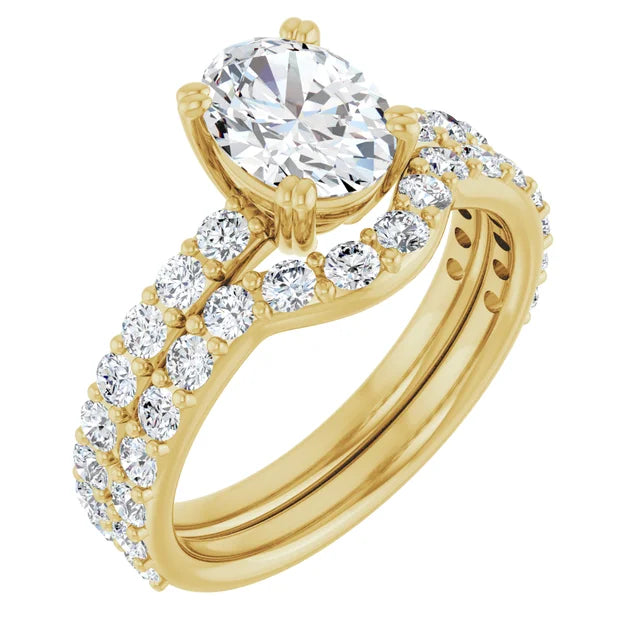 Oval Yellow Gold Claw Set Style Engagement Ring