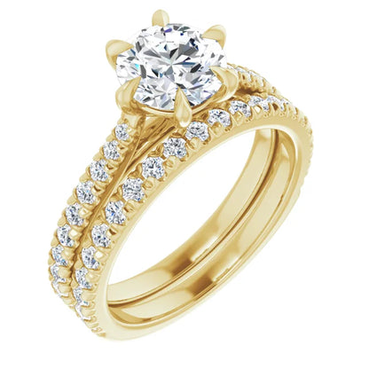 Round Brilliant Yellow Gold Claw Set Style Engagement Ring