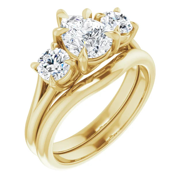 Pear Yellow Gold Accent Engagement Ring