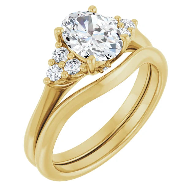 Oval Yellow Gold Antique Inspired Design Engagement Ring