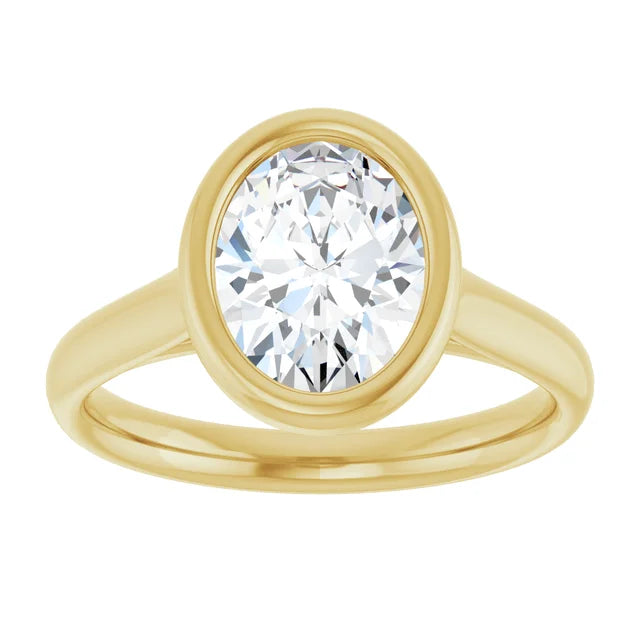 Solitaire Oval Cut Bezel Engagement Ring