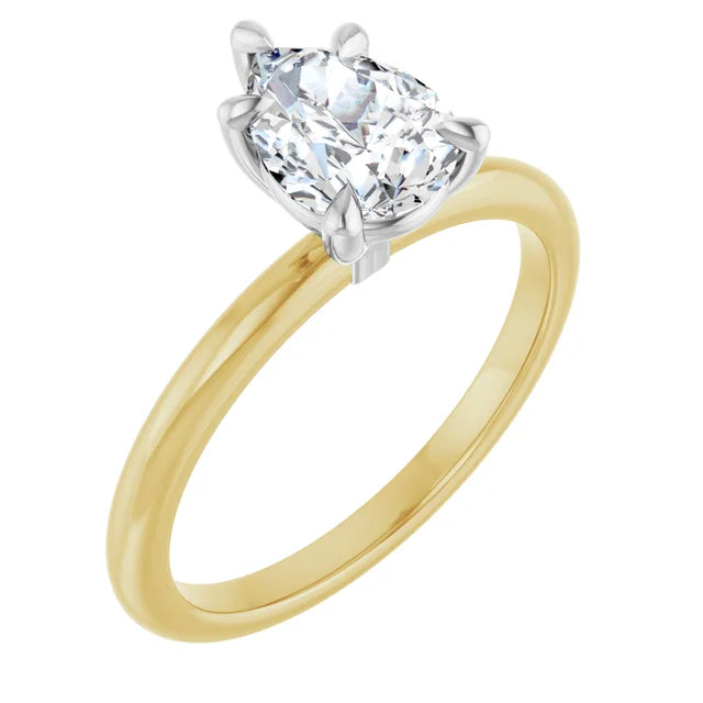 Pear White & Yellow Gold Solitaire Engagement Ring