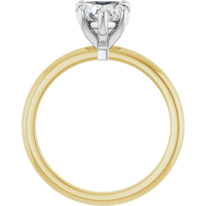 Heart White & Yellow Gold Solitaire Engagement Ring