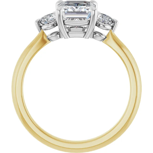 Emerald White & Yellow Gold Accent Engagement Ring