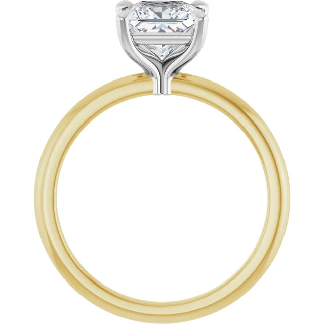 Princess White & Yellow Gold Solitaire Engagement Ring
