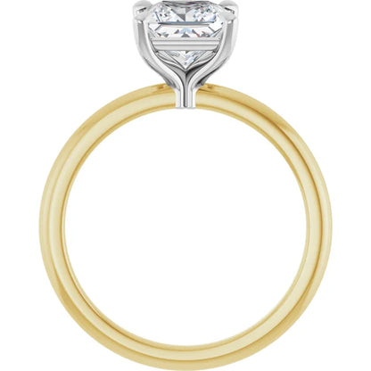 Princess White & Yellow Gold Solitaire Engagement Ring