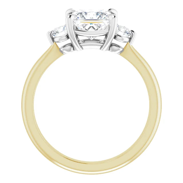 Princess White & Yellow Gold Accent Engagement Ring