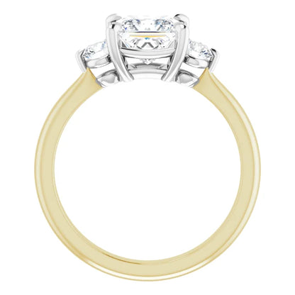 Princess White & Yellow Gold Accent Engagement Ring