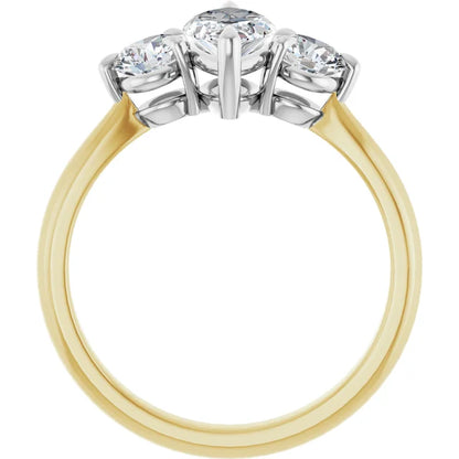 Marquise White & Yellow Gold Accent Engagement Ring