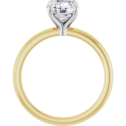 Round Brilliant White & Yellow Gold Solitaire Engagement Ring