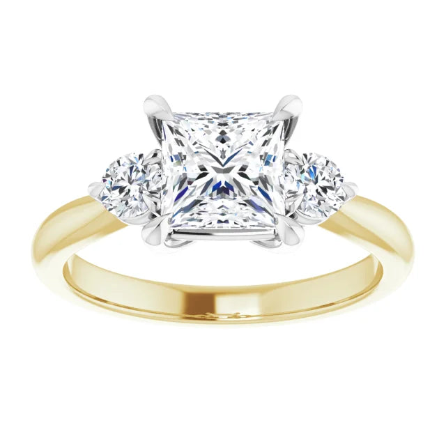 Princess White & Yellow Gold Accent Engagement Ring
