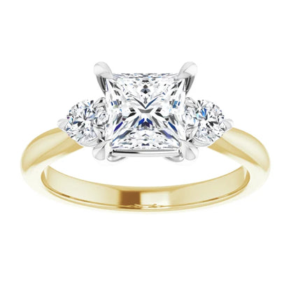 Princess White & Yellow Gold Accent Engagement Ring