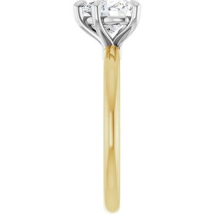 Heart White & Yellow Gold Solitaire Engagement Ring