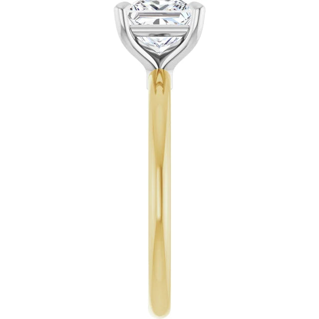 Princess White & Yellow Gold Solitaire Engagement Ring