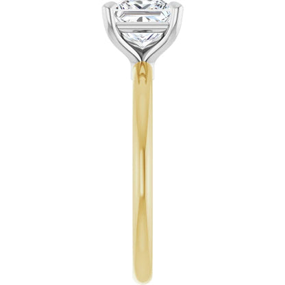 Princess White & Yellow Gold Solitaire Engagement Ring