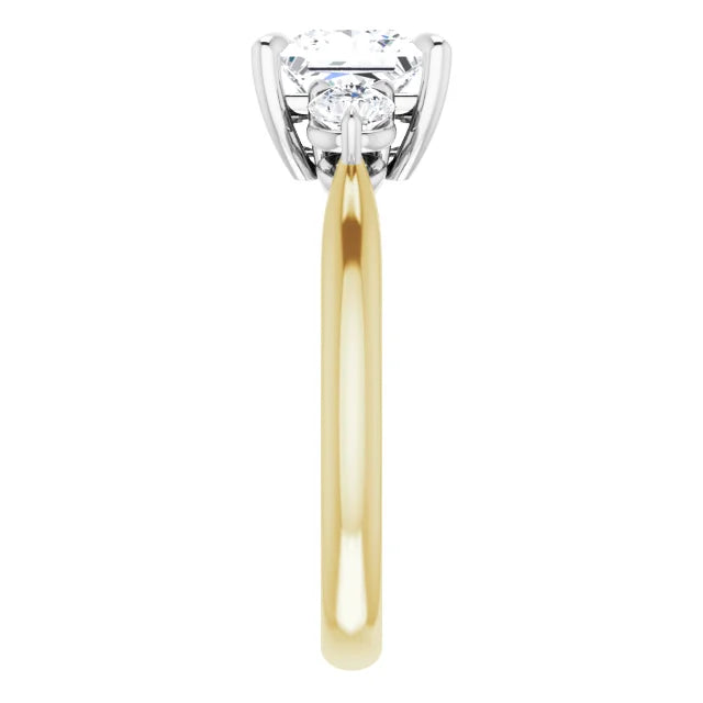 Princess White & Yellow Gold Accent Engagement Ring