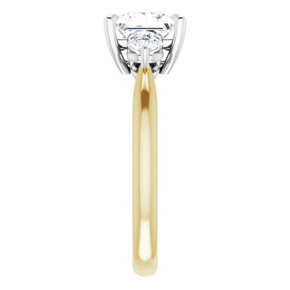 Princess White & Yellow Gold Accent Engagement Ring
