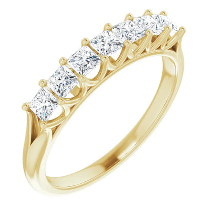 Seven Stone Princess Cut Lab Diamond Anniversary Band