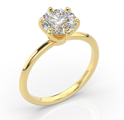 Six Claw Round Brilliant Solitaire Engagement Ring