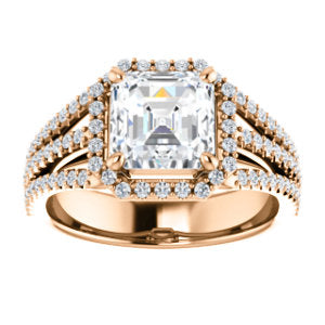 Asscher Halo Style Engagement Ring