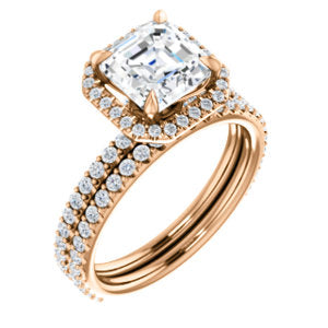 Asscher Halo Style Engagement Ring