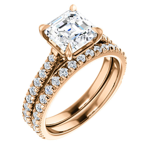 Asscher Claw Set Style Engagement Ring