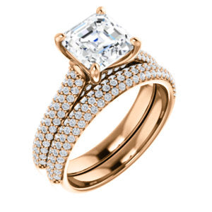 Asscher Pave Style Engagement Ring