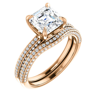 Asscher Claw Set Style Engagement Ring