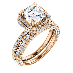 Asscher Halo Style Engagement Ring